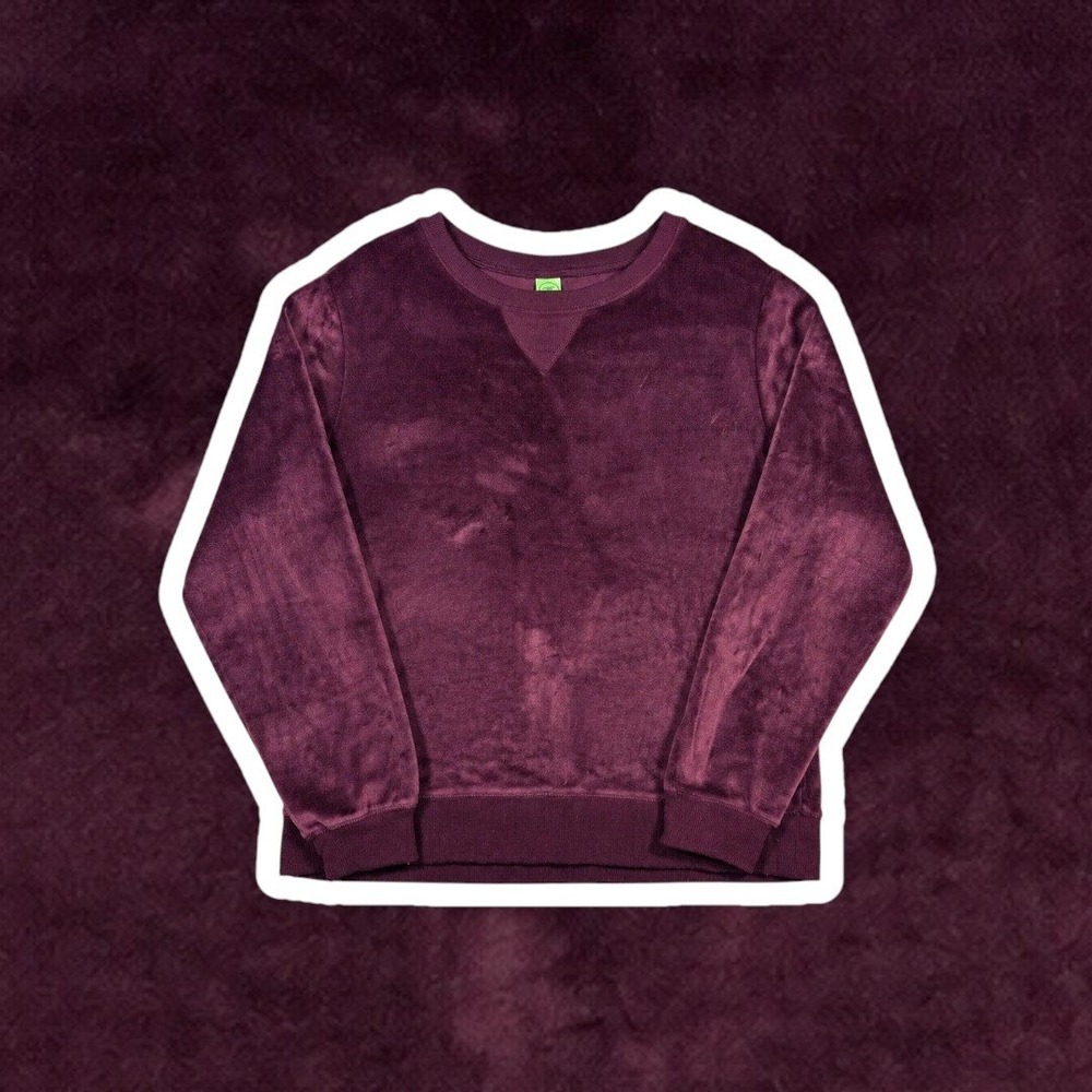 Honeydew‎ Intimates Velvet Velour Sweatshirt Wmns L Plum Purple LS Crewneck